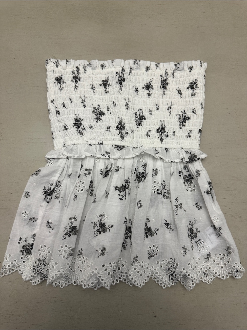 NWT American Eagle Floral Tiered Smocked Tube Top - XXS